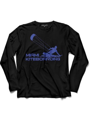 Kendim Seçtim Mıamı Kıteboarding Sörf Yaz Tatil Deniz Kum  Uzun Kollu Tişört Baskılı Çocuk T-Shirt
