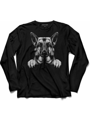 Kendim Seçtim German Shepherd Alman Kurdu Polıce Dog  Uzun Kollu Tişört Baskılı Çocuk T-Shirt