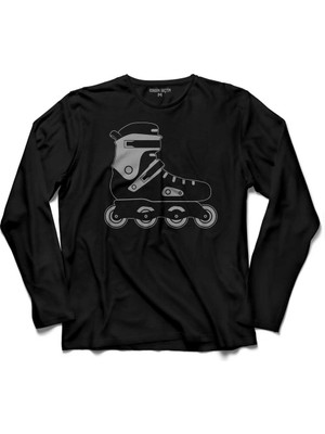 Kendim Seçtim Paten Ayakkabısı Roller Skate Royalty Spor Buz  Uzun Kollu Tişört Baskılı Çocuk T-Shirt