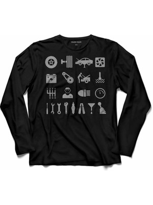 Kendim Seçtim Otomobil Tamir Ekspertiz Bakım  Uzun Kollu Tişört Baskılı Çocuk T-Shirt