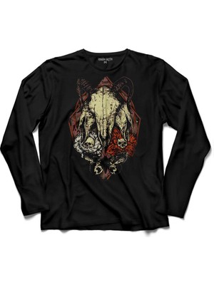 Kendim Seçtim Skulls Skeletons Kuru Kafa Iskelet    Uzun Kollu Tişört Baskılı Çocuk T-Shirt