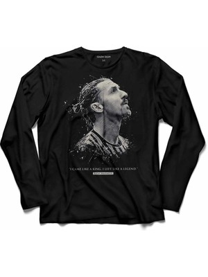 Kendim Seçtim Zlatan Ibrahımovıc I Came Lıke A King I Left  Uzun Kollu Tişört Baskılı Çocuk T-Shirt