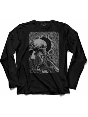 Kendim Seçtim Skull Kuru Kafa Illusıon Haç  Uzun Kollu Tişört Baskılı Çocuk T-Shirt