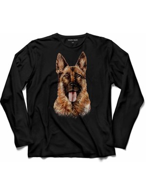 Kendim Seçtim German Shepherd Alman Kurdu Polıce Dog  Uzun Kollu Tişört Baskılı Çocuk T-Shirt