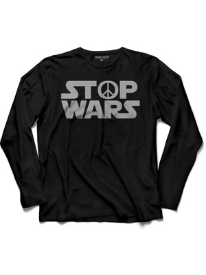 Kendim Seçtim Stop Wars Star Yıldız Savaşları Peace Barış   Uzun Kollu Tişört Baskılı Çocuk T-Shirt