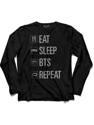 Kendim Seçtim Eat Sleep Bts Repeat Only By Dexta Bangtan Boys  Uzun Kollu Tişört Baskılı Çocuk T-Shirt