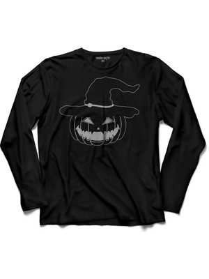 Kendim Seçtim Cadılar Bayramı Halloween Cadı   Skull  Uzun Kollu Tişört Baskılı Çocuk T-Shirt