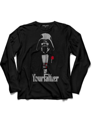 Kendim Seçtim Star Wars Godfather Your Father  Uzun Kollu Tişört Baskılı Çocuk T-Shirt
