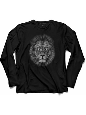 Kendim Seçtim Galatasaray Aslan Kafa Lıon Head Silüet Arslan Lıon  Uzun Kollu Tişört Baskılı Çocuk T-Shirt