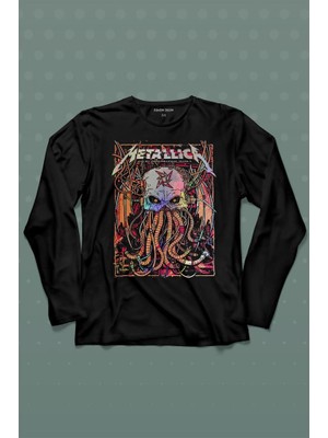 Kendim Seçtim Metallica Musicposter Rock Metal Uzun Kollu Tişört Baskılı Çocuk T-Shirt