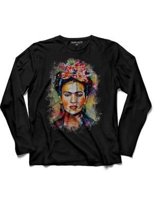 Kendim Seçtim Frıda Kahlo Silüet Feminist Güçlü Özgür Kadın  Uzun Kollu Tişört Baskılı Çocuk T-Shirt
