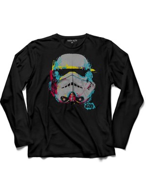 Kendim Seçtim Star Wars Fresh Drawing Darth Vader  Uzun Kollu Tişört Baskılı Çocuk T-Shirt