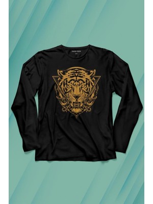Kendim Seçtim Tiger Kaplan Minimal Urban Street Wear Uzun Kollu Tişört Baskılı Çocuk T-Shirt