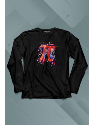 Kendim Seçtim Matematik Sembölü Pi Sayısı 3,14 14 Mart Günü Uzun Kollu Tişört Baskılı Çocuk T-Shirt