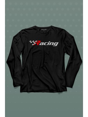 Kendim Seçtim Racing Formula 1 Araba Yarışı Motor Drag Uzun Kollu Tişört Baskılı Çocuk T-Shirt