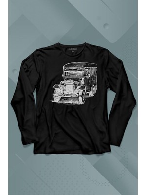 Kendim Seçtim Old Bus Eski Yaşlı Nostalji Otobüs Uzun Kollu Tişört Baskılı Çocuk T-Shirt