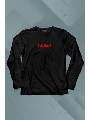 Kendim Seçtim Nasa Wom Göğüs Logo Ulusal Havacılık ve Uzay Abd Uzun Kollu Tişört Baskılı Çocuk T-Shirt