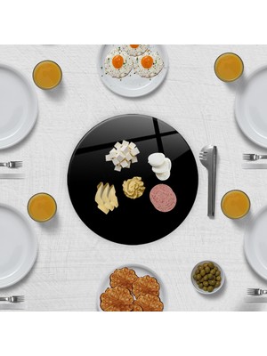 Decorita Cam Sunum Standı | Düz Renk - Siyah | Çap32cm