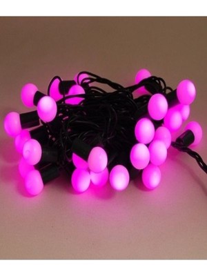 Canbolat Dekor LED Yılbaşı LED Işıkları 5mt Pembe Renk Fişli Dekorasyon Noel Işık Top LED Pembe LED