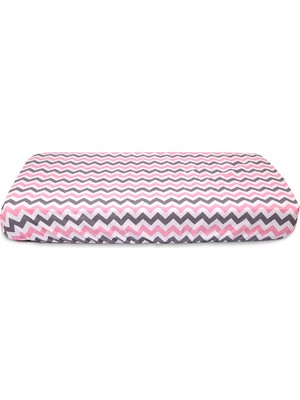 Baby Meva Fitted Pembe Zigzag Bebek Çarşafı 50x90