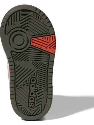 adidas Siyah - Kırmızı Bebek Yürüyüş Ayakkabısı GW4480 Hoops Mıd 3.0 Ac I
