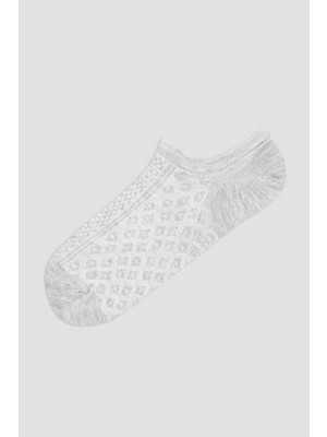 Penti Gri -Beyaz Desenli 3'lü Patik Çorap