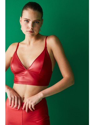 Penti Kırmızı Leather Triangle Croplet