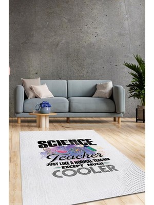 Homshtag Fen Öğretmeni Pamuklu Dokuma Tabanlı Yıkanabilir Kaymaz Öğretmen  Halısı