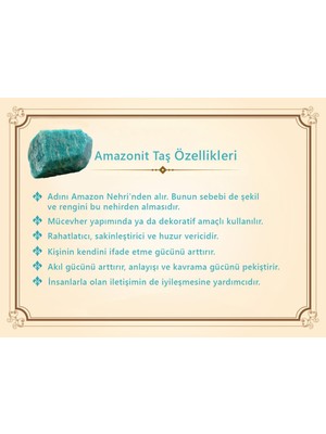 Dazerling Kararmaz Metal Püsküllü Küre Kesim Turkuaz Amazonit Doğaltaş Tesbih