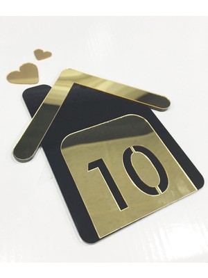 Deysahşap Kişiye Özel Dekoratif Ev Temalı Daire Kapı Numarası Kapı Süsü