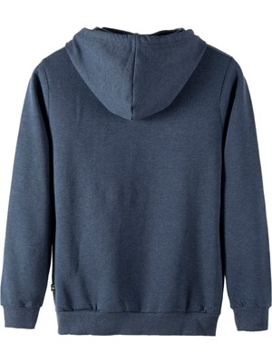 Terapi Men Erkek Indigo Önü Mantar Baskılı Kapüşonlu Sweatshirt 22K-5200322-9