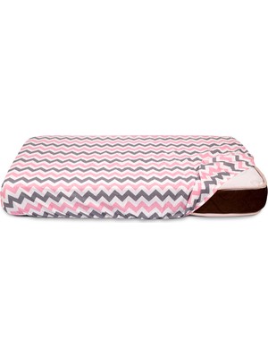 Baby Meva Fitted Pembe Zigzag Bebek Çarşafı 70x110