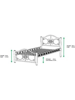 Mobilya Dükkanım Stella Metal Karyola 90X190 ARM166