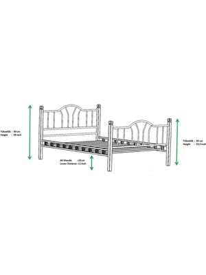 Mobilya Dükkanım Pasifik Metal Karyola 90X200 ARM074