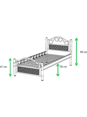 Mobilya Dükkanım Paris Metal Karyola 90X200 ARM124