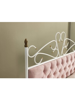 Mobilya Dükkanım Pedesa Metal Karyola 160X200 ARM064 Pembe