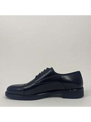 Cemal Salur Hakiki Deri Erkek Kışlık Bağcıklı Siyah Ayakkabı