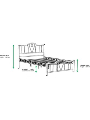 Mobilya Dükkanım Orkide Metal Karyola 160X200 ARM107