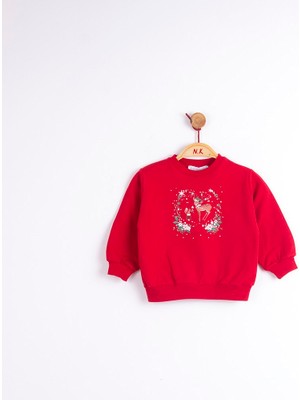 Nk Kids NK-33640 Geyik Desenli Yılbaşı Sweat