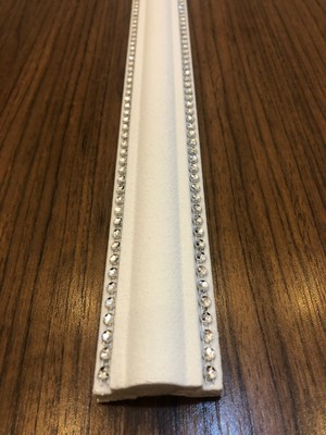Yeditepe Osmanlı 2 Şeritli Dekoratif Gümüş Renk Taşlı Strafor Köpük Çıta Kartonpiyer -1 Metre