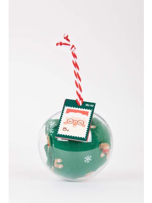 DeFacto Kadın Yılbaşı Temalı Pamuklu Uzun Çorap Y8745AZNS