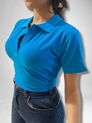 Fumeast Mavi Polo Yakalı T-Shirt