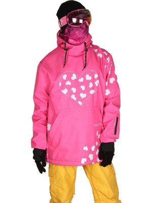 Snowsea Kadın Snowboard Montu Pink Heart SS7816 Pembe Renk, Soğuk Koruma ve Polar Destekli