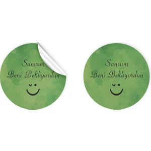 ANKA DESİNG Kuşe Sticker 4x4 cm 36 Adet - Sanırım Beni Bekliyordun-