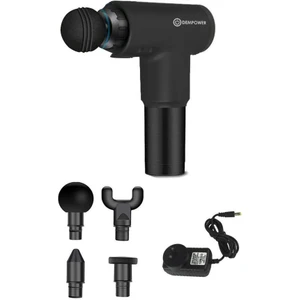 DEMPOWER Titreşimli Masaj Tabancası 4 Başlıklı Siyah