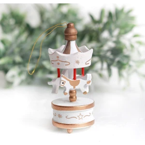 Yılbaşı süsü atlıkarınca, 8.5 cm  Beyaz (1 adet)