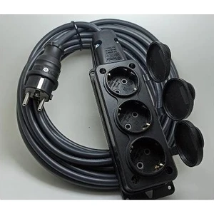 3'lü Kauçuklu Priz 3x1.5 mm Uzatma 2 Mt