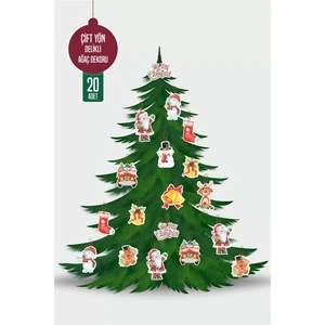 Neşeli Günlerim Yılbaşı Christmas Ağaç Dekoru 20'li Çift Yön *kalın Kağıt