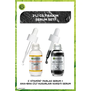 2'li Garnier C Vitamini Serum + Aha Bha Cilt Kusurları Karşıtı Serum Seti