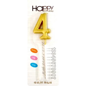 İkm Balon Orta Boy 4 Rakam Gold Mum 12CM